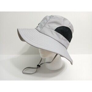 Gray Boonie Vented Bucket Hat Cap Safari Fishing Adjustable Strap Mesh Trail